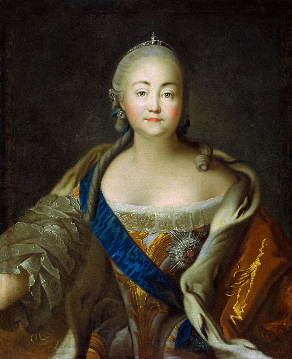Keisarinna Elisabetin muotokuva 1709-1762, 1750-1760. tekijältä Ivan Petrovich Argunov