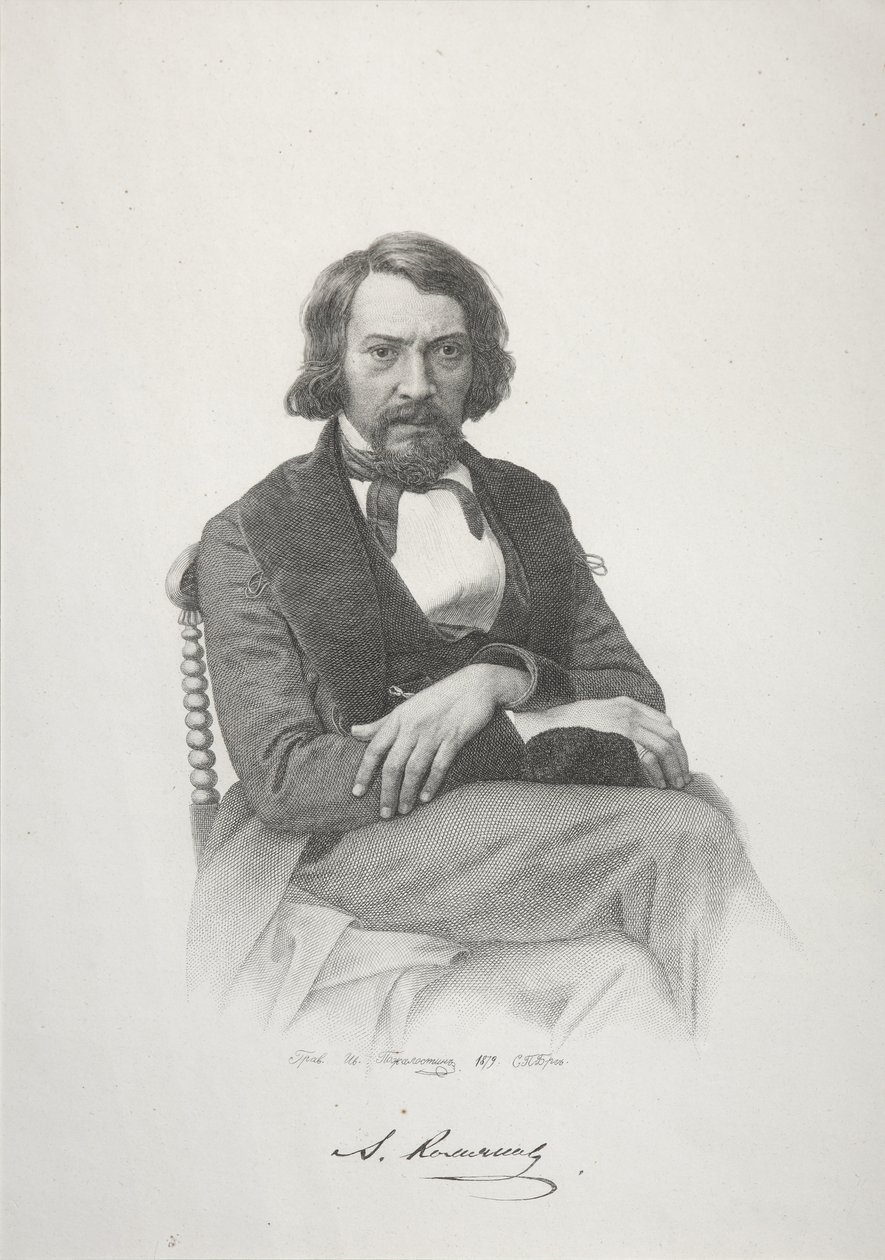 Aleksei Stepanovitš Khomyakovin muotokuva, 1879 tekijältä Ivan Petrovich Pozhalostin