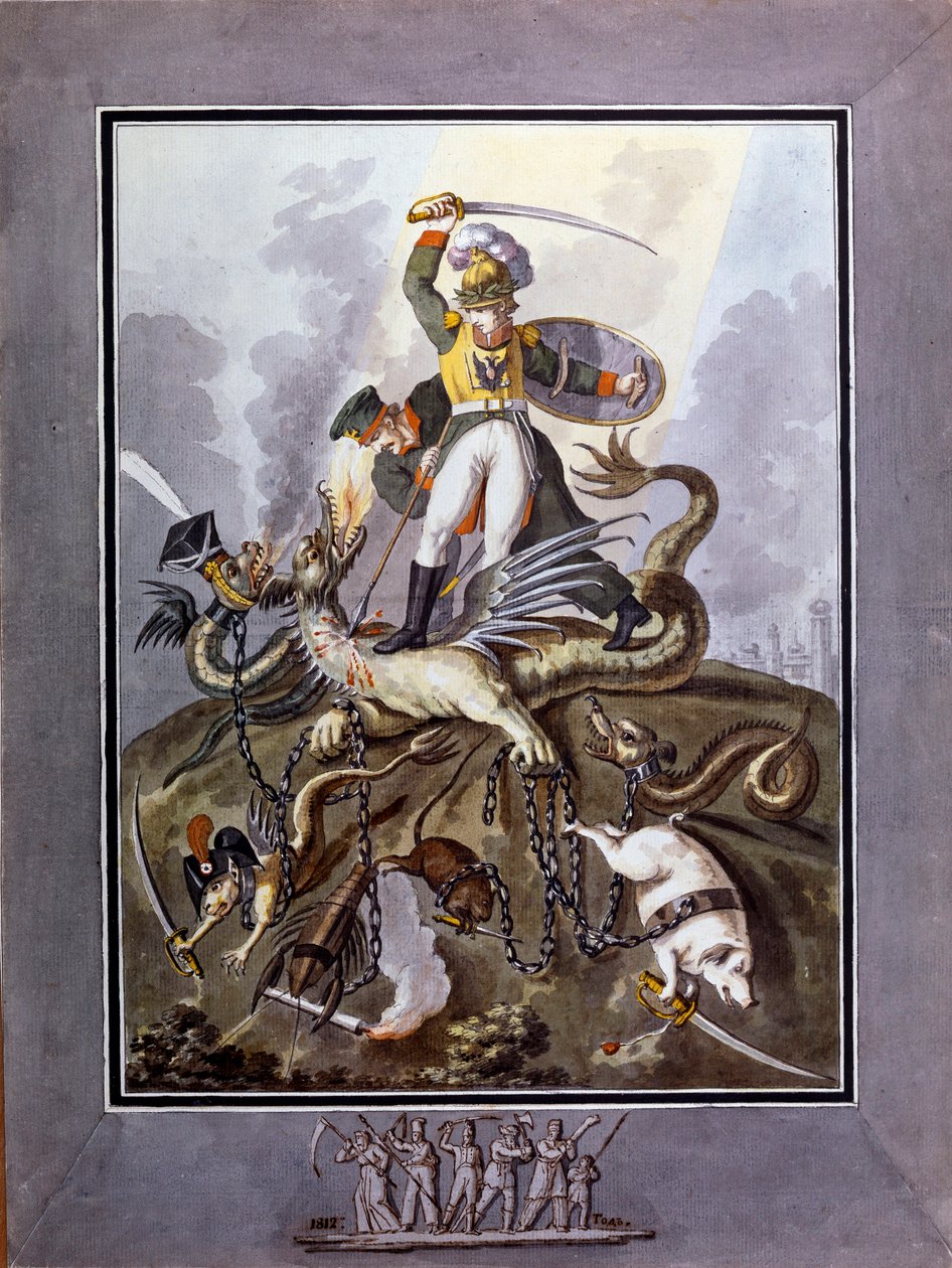 ""1812"": allegoria Napoleon I:n armeijan tappiosta Venäjän kampanjan aikana (1812) - Ivan Philippovich Tupylev (Toupylev) (1758-1821) tekijältä Ivan Philippovich Tupylev