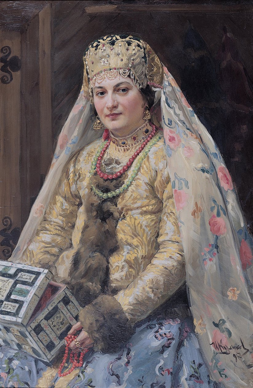 ""Taiteilijan vaimon muotokuva"" Ivan Koulikovin (1875-1941) maalaus 1917 Koko 102,8x67,3 cm Yksityinen kokoelma tekijältä Ivan Semyonovich Kulikov