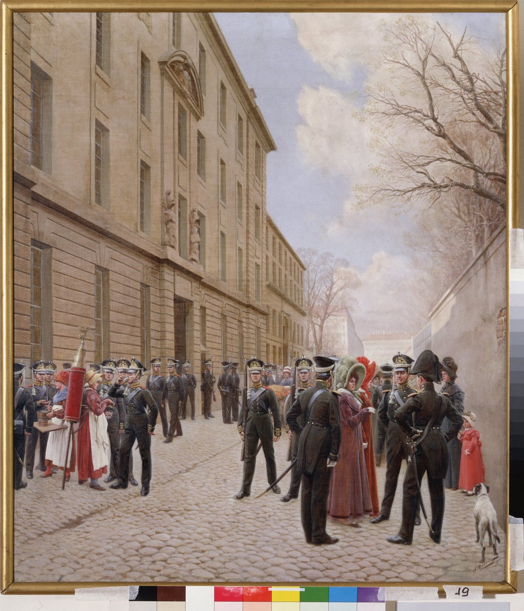 Venäjän keisarillinen kaarti Pariisissa (Ranska) vuonna 1814. (Kolmas liittouma 1803-1805, Napoleonin sotien jakso). Ivan Semjonovich Rosenin (1857-1918) maalaus, öljy kankaalle tekijältä Ivan Semyonovich Rosen