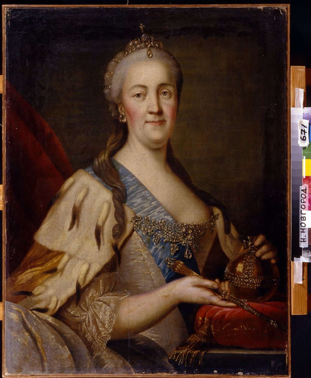 Keisarinna Katariina II:n (1729-1796) muotokuva. Ivan Semjonovitš Sablukovin (1735-1777) maalaus, öljy kankaalle, noin 1770. 1700-luvun venäläistä taidetta. Valtion taidemuseo, Nižni Novgorod (Venäjä). tekijältä Ivan Semyonovich Sablukov