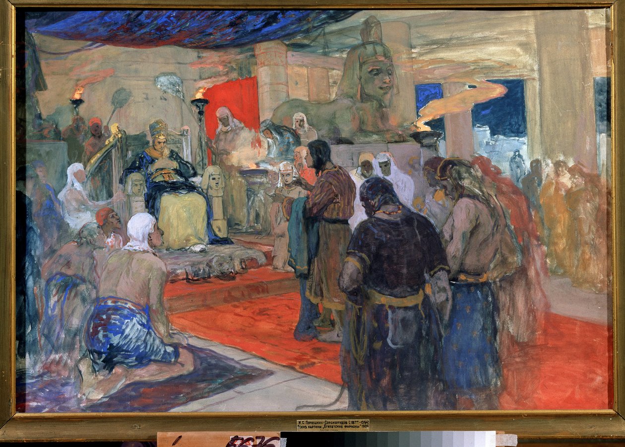 Egyptin muinaismuisto: "faarao hovinsa edessä", n. 1900 tekijältä Ivan Silych Goriuschkin Sorokopudov