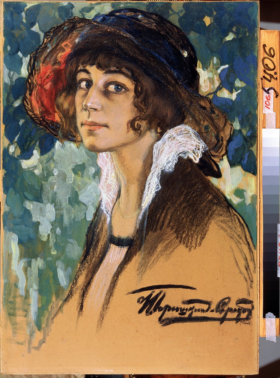 "Koomikko Antonina Sobolshchikova-Samarinan (1896-1971) muotokuva" tekijältä Ivan Silych Goriuschkin Sorokopudov
