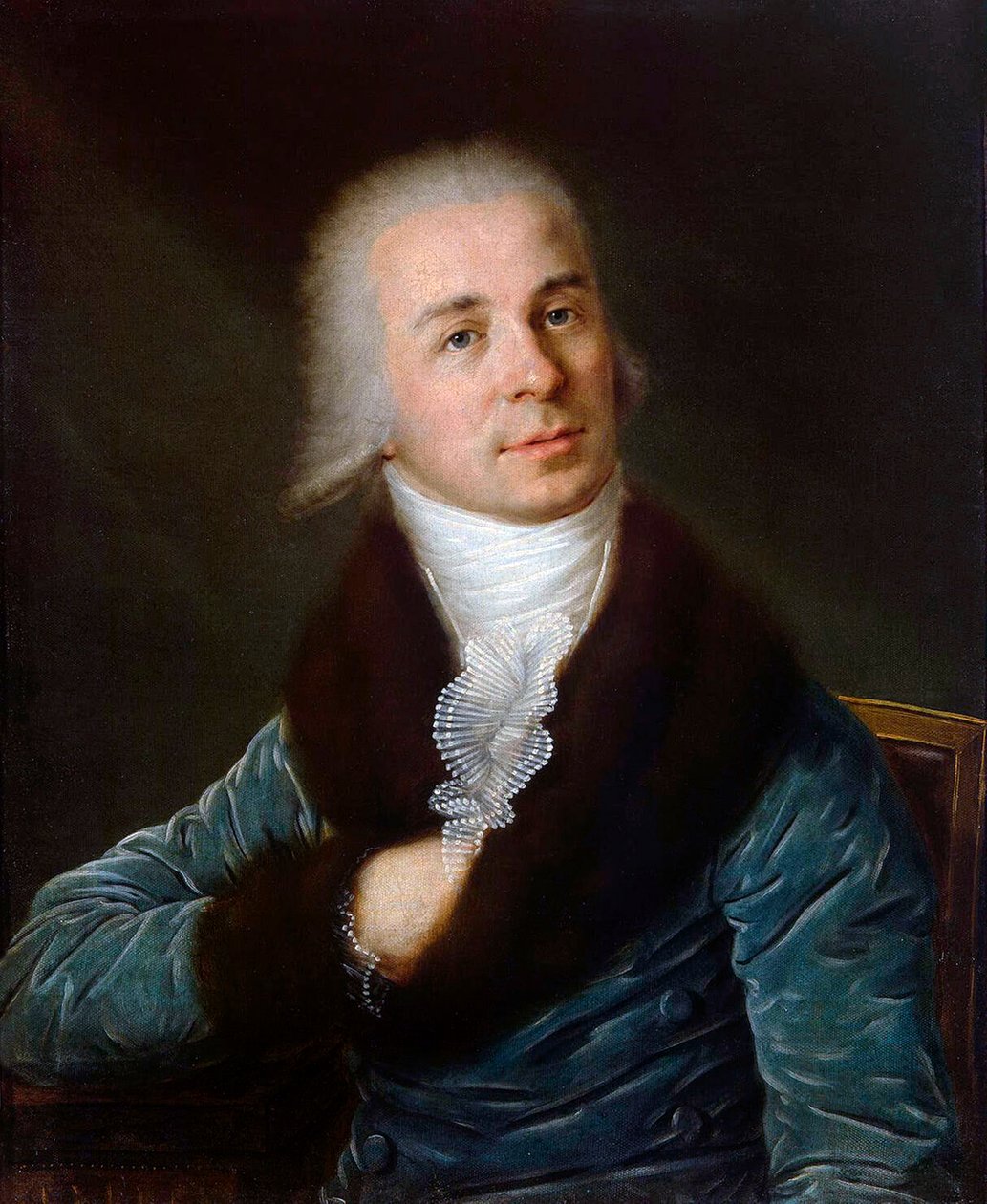 Runoilija Gavrila R. Derzhavinin muotokuva, 1743-1816, 1790-luku. tekijältä Ivan Smirnovsky