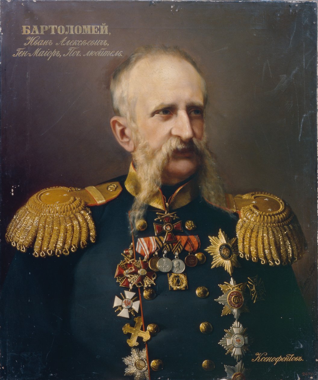 Ivan Aleksejevitš Bartolomein muotokuva 18131870, 1860-luku tekijältä Ivan Stepanovich Ksenofontov