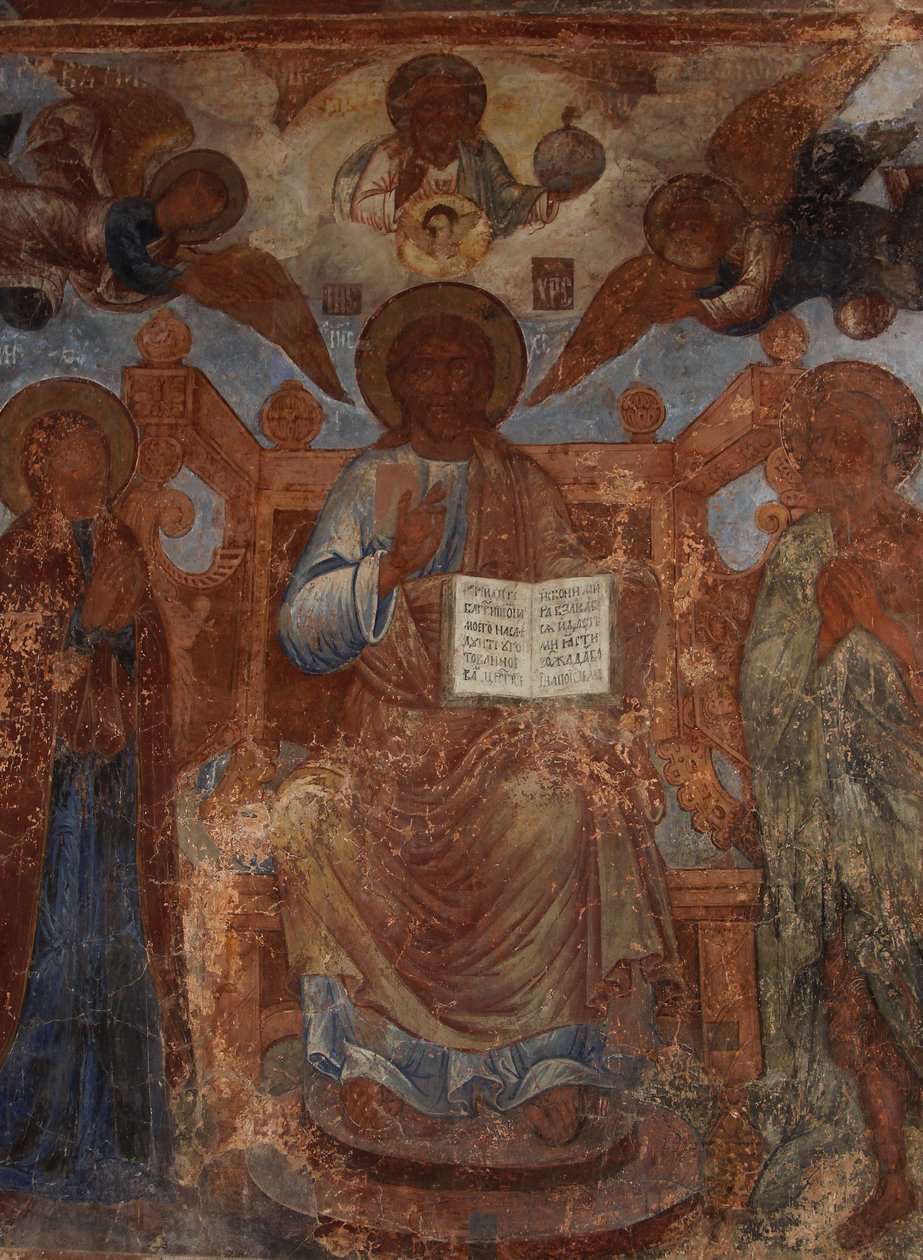 Fresko Neitsyt Marian katedraalissa, Novgorod, 1700-luvun alku. tekijältä Ivan Yakovlevich Bakhmatov