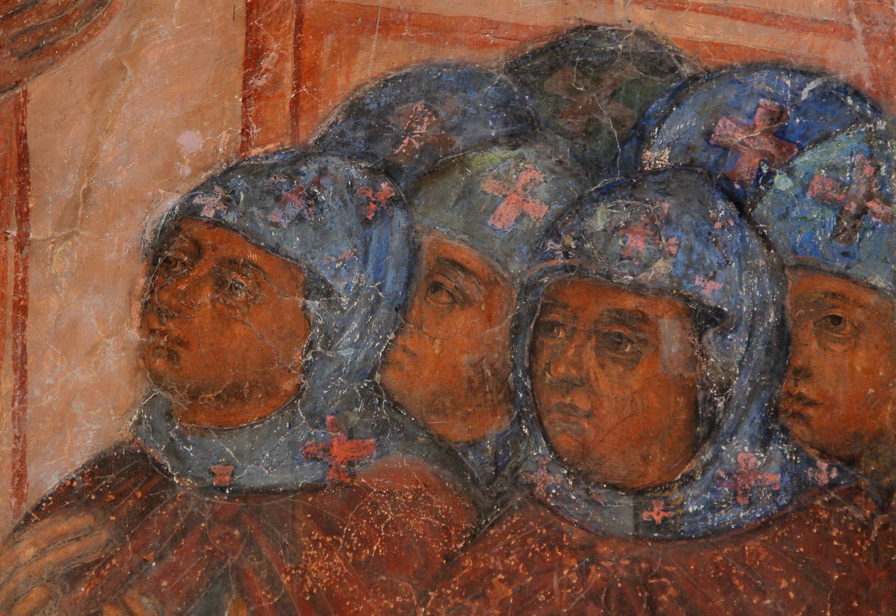 Fresko Neitsyt Marian katedraalissa, Novgorod, 1700-luvun alku. tekijältä Ivan Yakovlevich Bakhmatov
