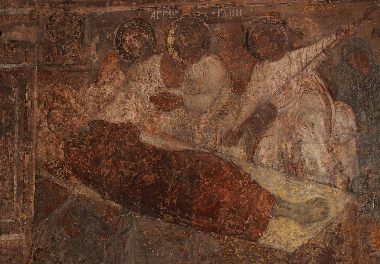 Fresko Neitsyt Marian katedraalissa, Novgorod, 1700-luvun alku. tekijältä Ivan Yakovlevich Bakhmatov