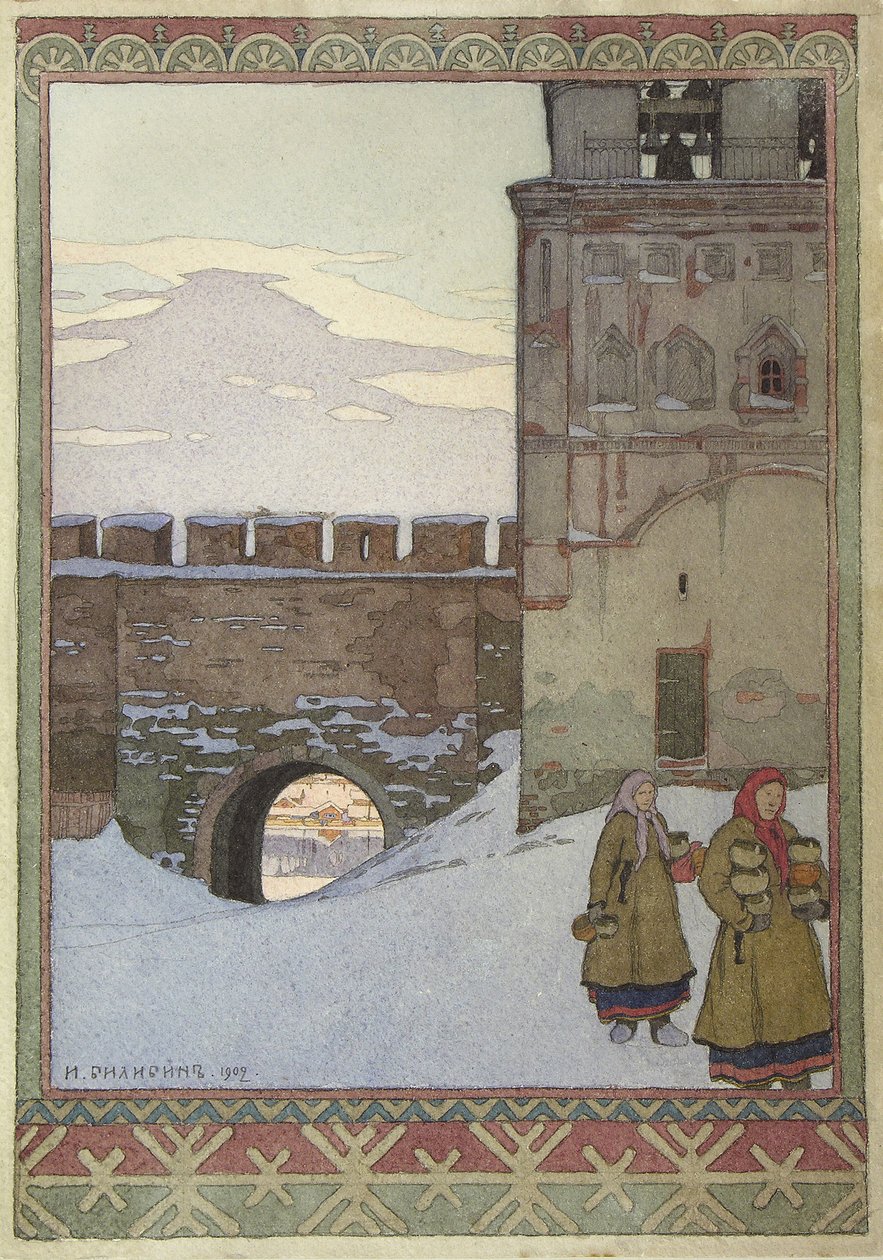 Novgorodin Kremlin vesitorni, 1902 tekijältä Ivan Yakovlevich Bilibin