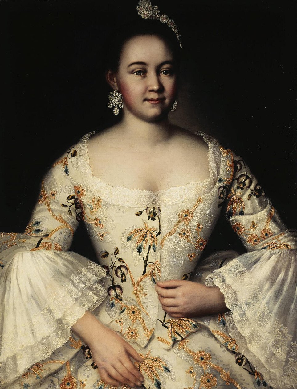 Stepanida Yakovlevan muotokuva 1738-1781, vuoden 1757 jälkeen tekijältä Ivan Yakovlevich Vishnyakov