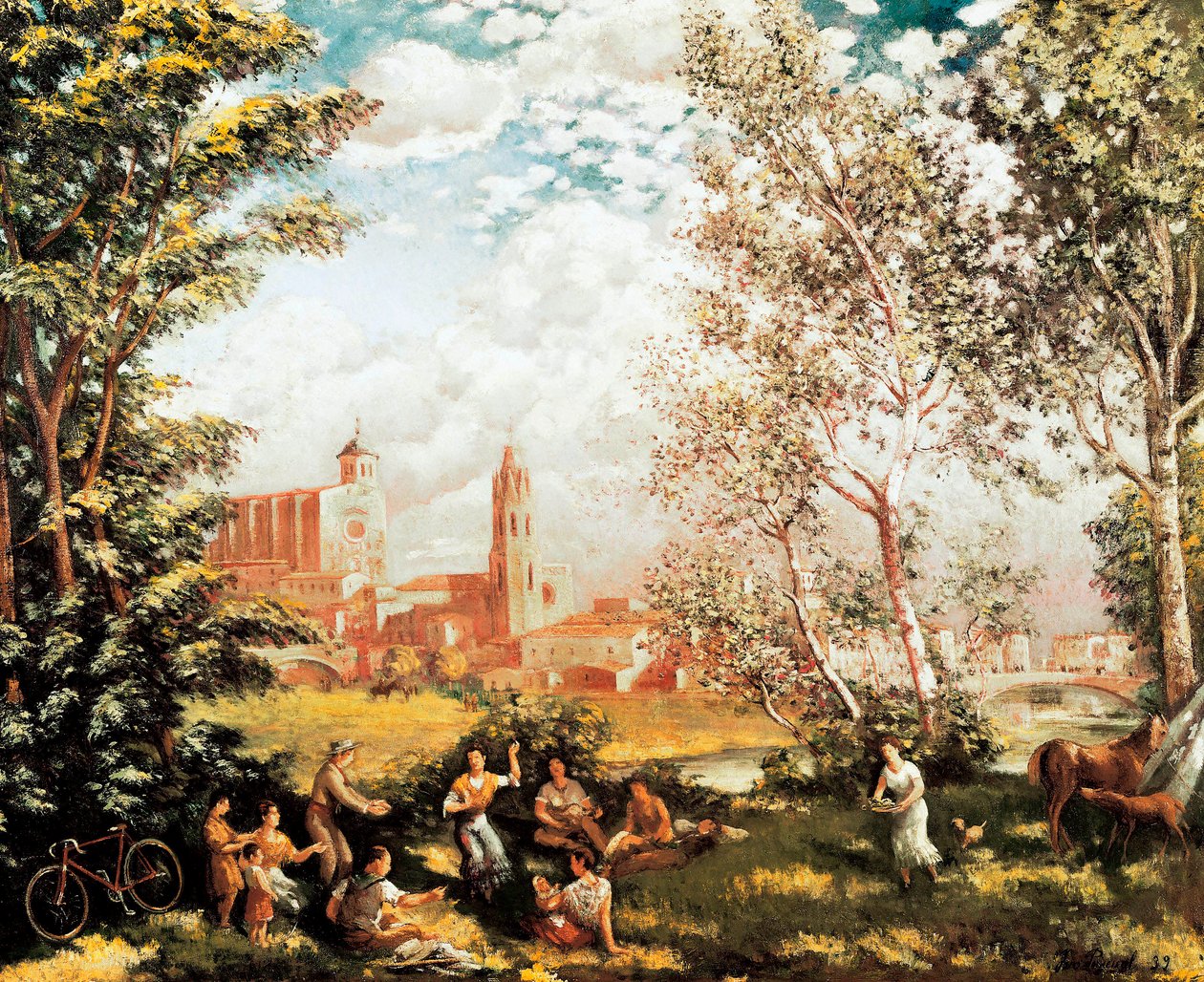 Ivo Pascual i Rodesin maalaus "Fete champetre" (1883-1949). 1939 DR tekijältä Ivo Pascual i Rodes