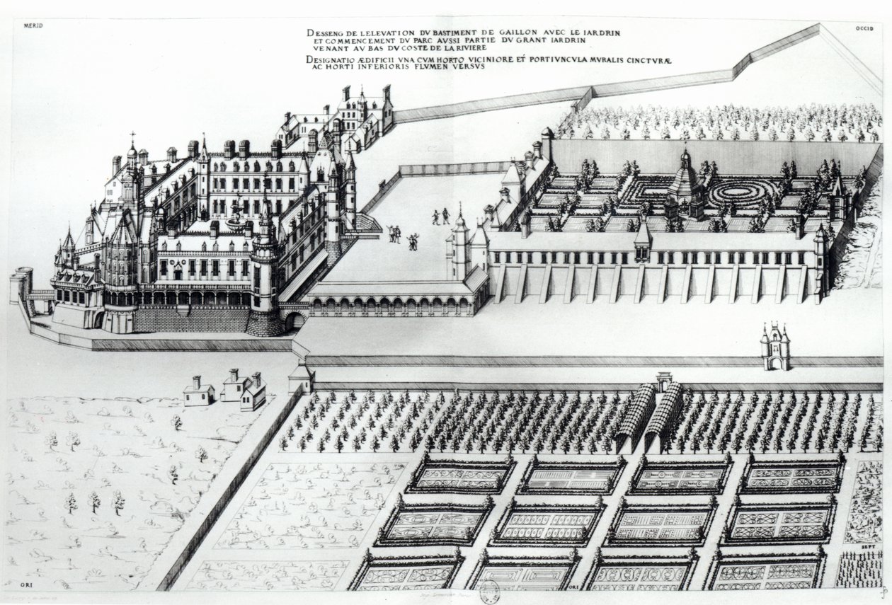 Chateau de Gaillon, kirjasta "Ranskan parhaat bastimentit" tekijältä J. Androuet Ducerceau