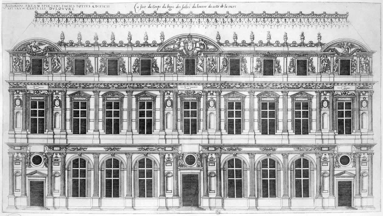 Louvre, "Ranskan parhaista rakennuksista" tekijältä J. Androuet Ducerceau