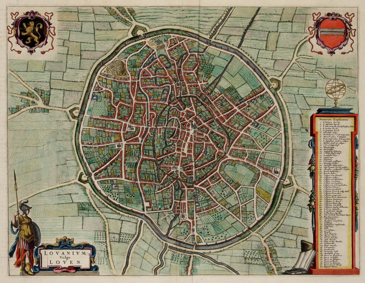 Leuven, Belgia; Atlas Van Loon tekijältä J. Blaeu