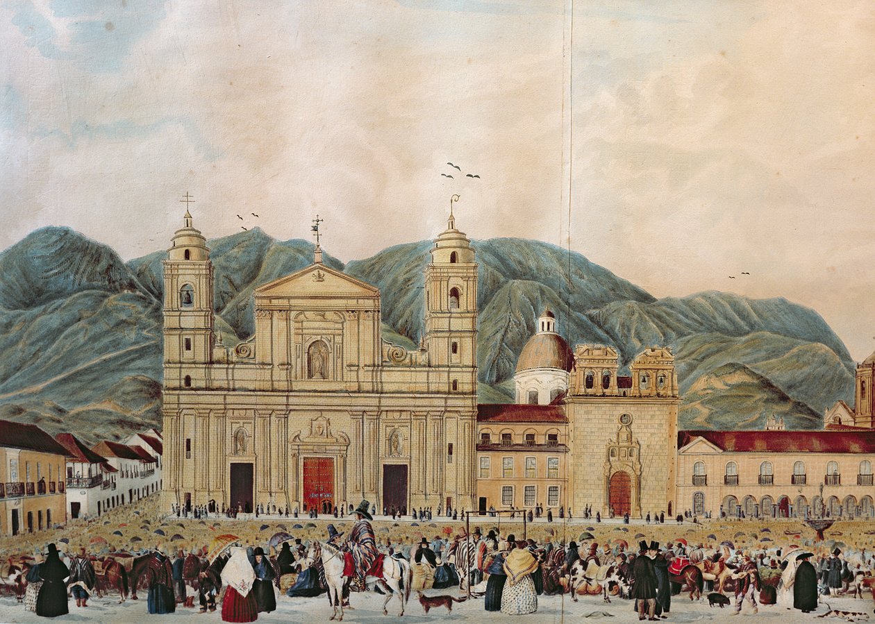 Plaza de Bolivar, Bogota, 1837 tekijältä J. Castillo