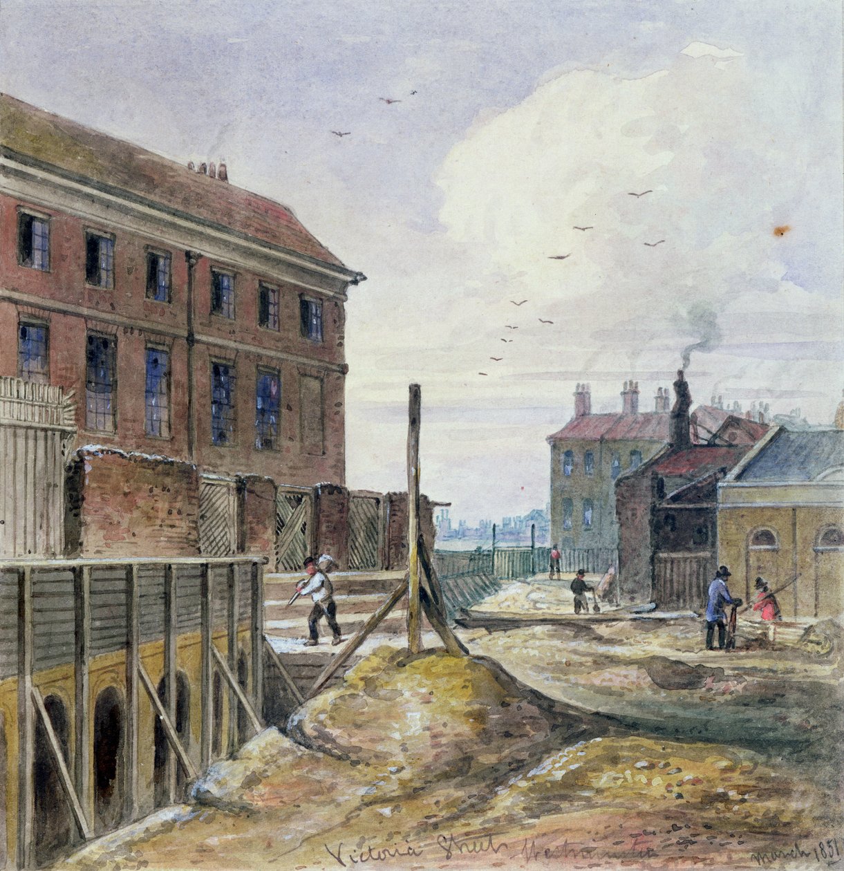 Victoria Streetin rakentaminen, 1851 tekijältä J. Findley