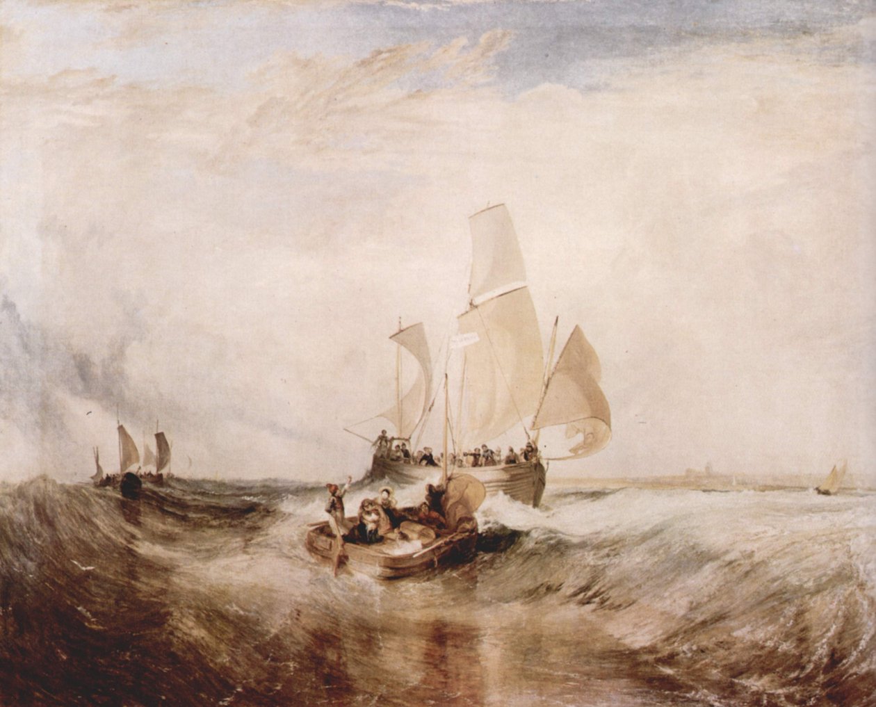 Nyt maalari, matkustajat nousevat laivaan... tekijältä Joseph Mallord William Turner