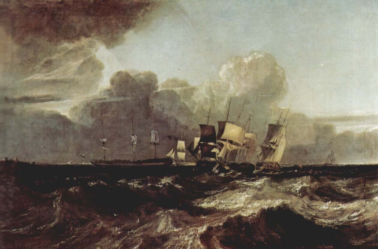 Zum Ankern aufkreuzende Schiffe tekijältä Joseph Mallord William Turner