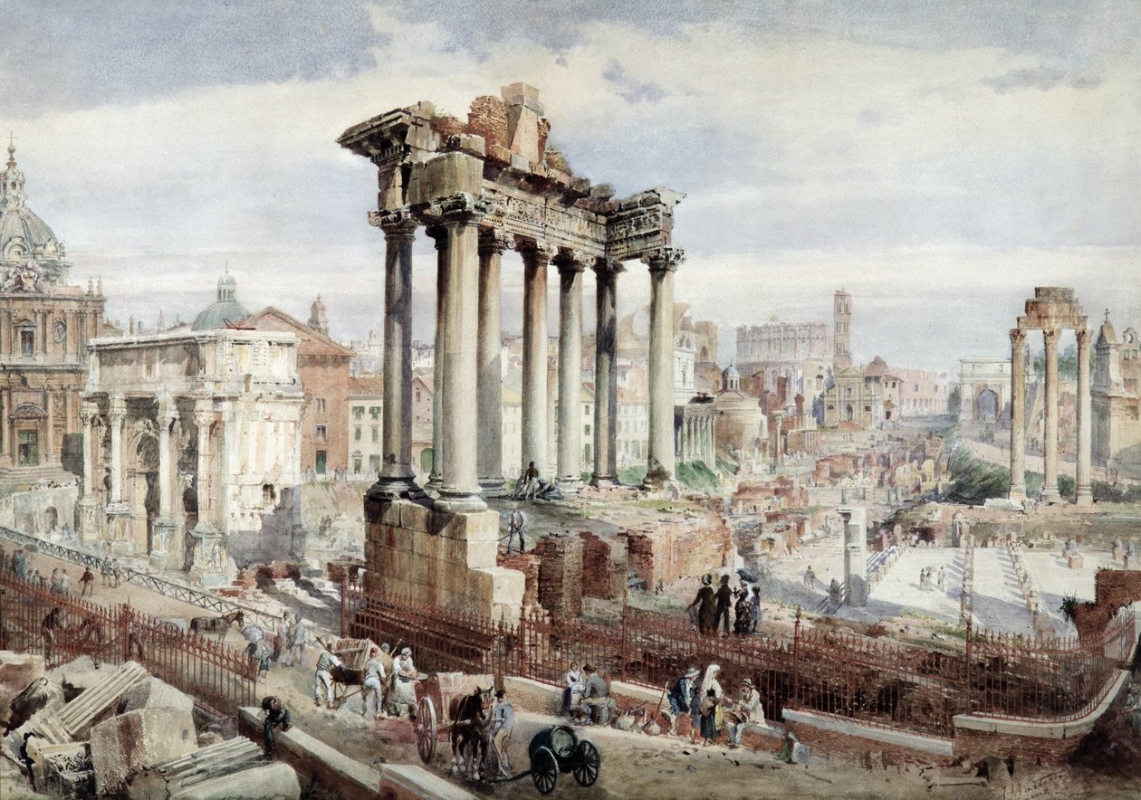 Forum Romanum, Rooma, noin 1870 tekijältä J. Martin