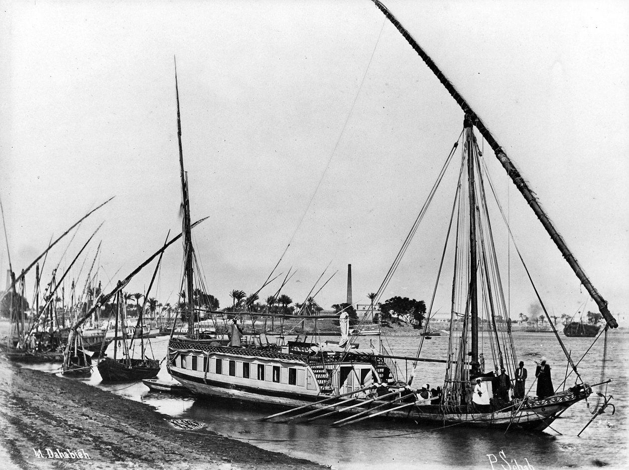 Dahabiya Niilillä, n. 1873-86 tekijältä J. Pascal Sebah