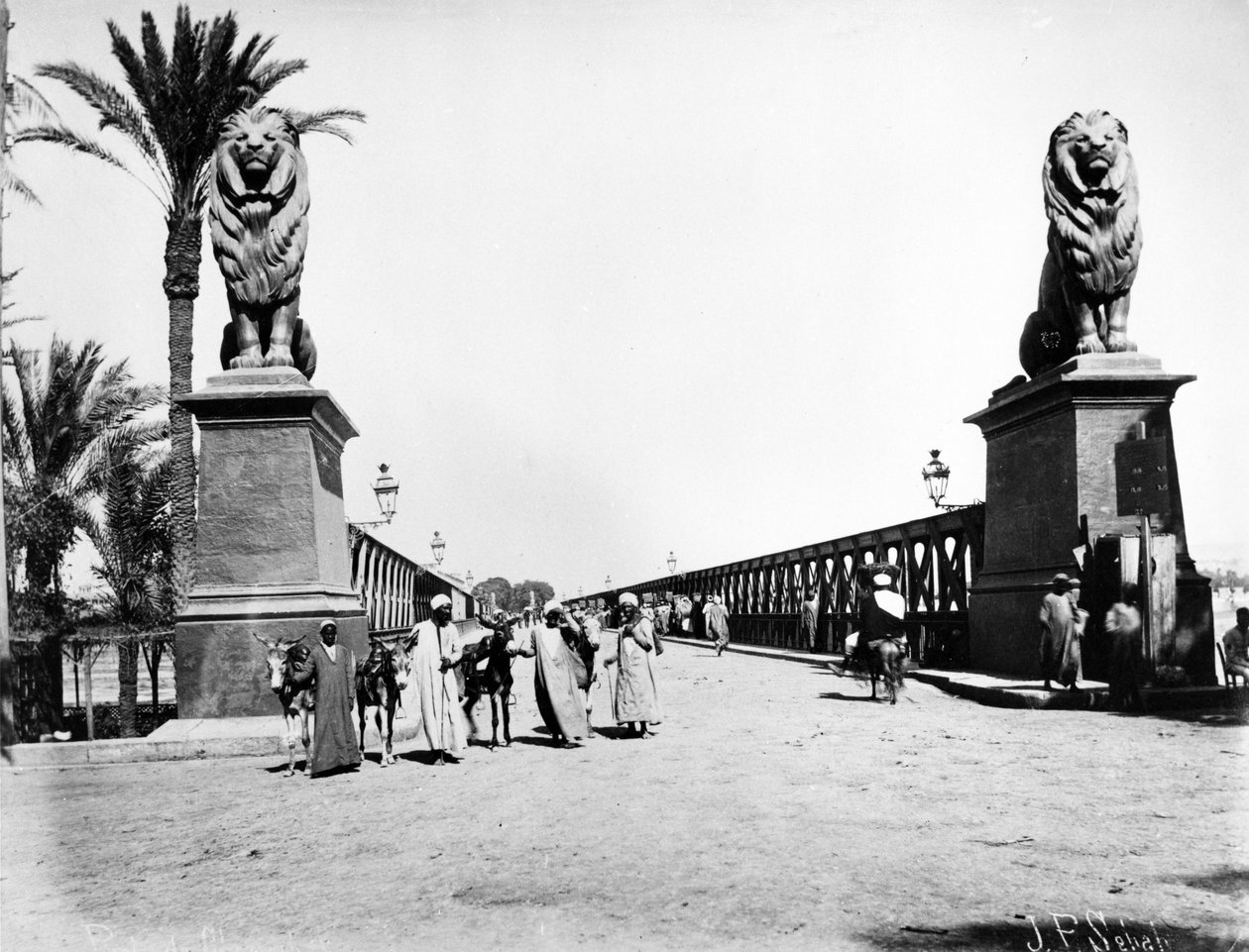 Kobri el Geziran silta, Kairo, noin 1880 tekijältä J. Pascal Sebah