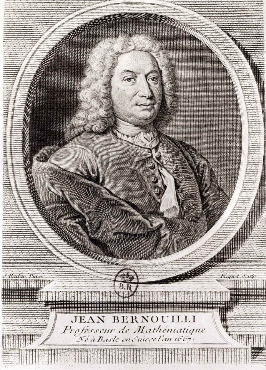 Jean Bernoullin (1667-1748) muotokuva, kaiverrettu Etienne Ficquet