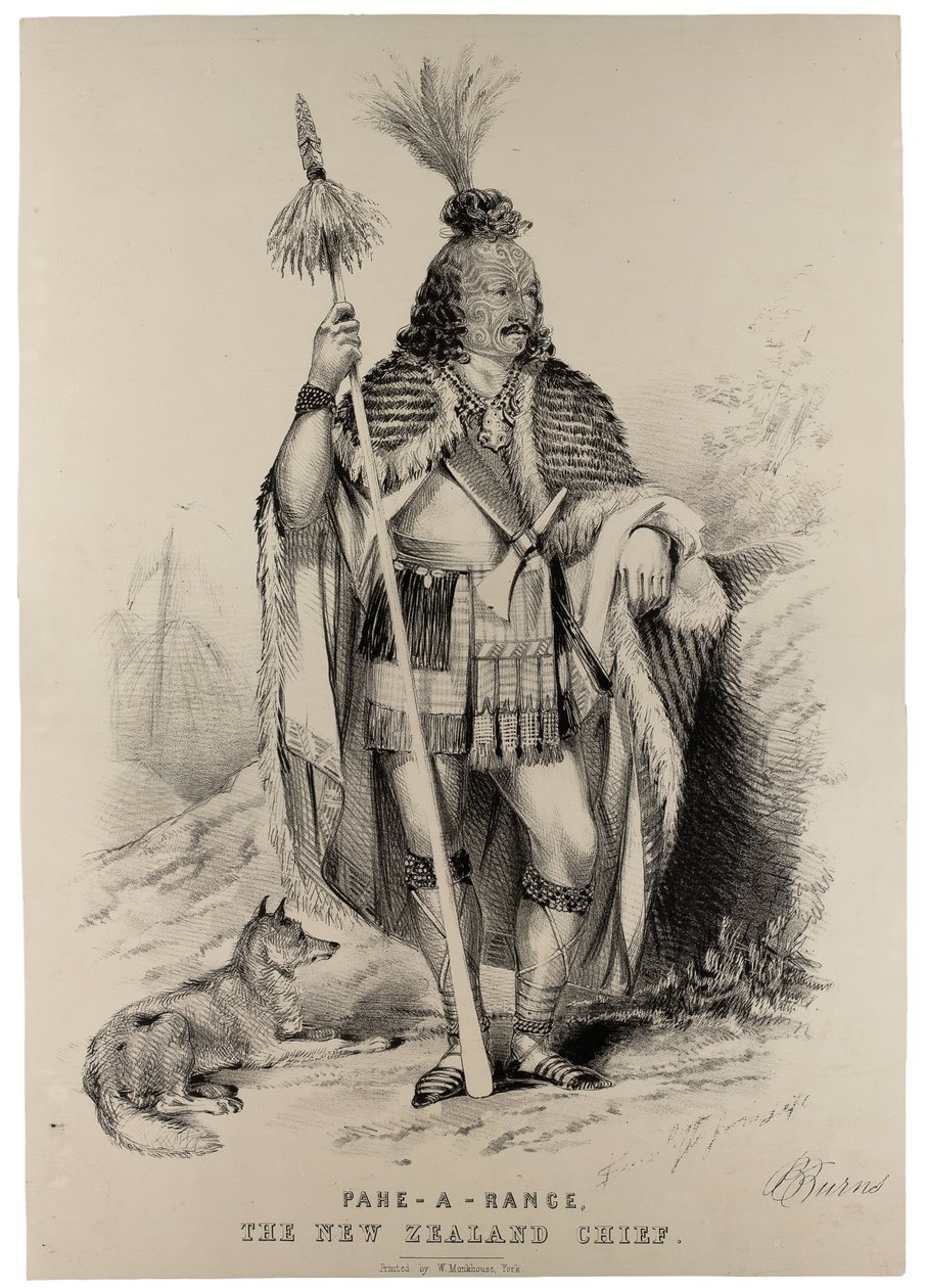 Pahe-A-Range, Uuden-Seelannin päällikkö, n. 1844 tekijältä J. Sutcliffe