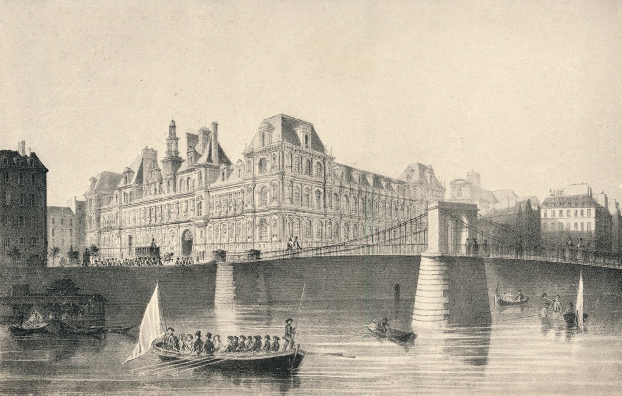 Näkymä Hotel de Villestä ja Pont dArcolesta, 1915 tekijältä J.B. Arnout
