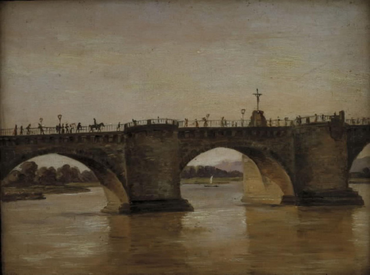 Augustuksen silta Dresdenissä tekijältä Johan Christian Dahl