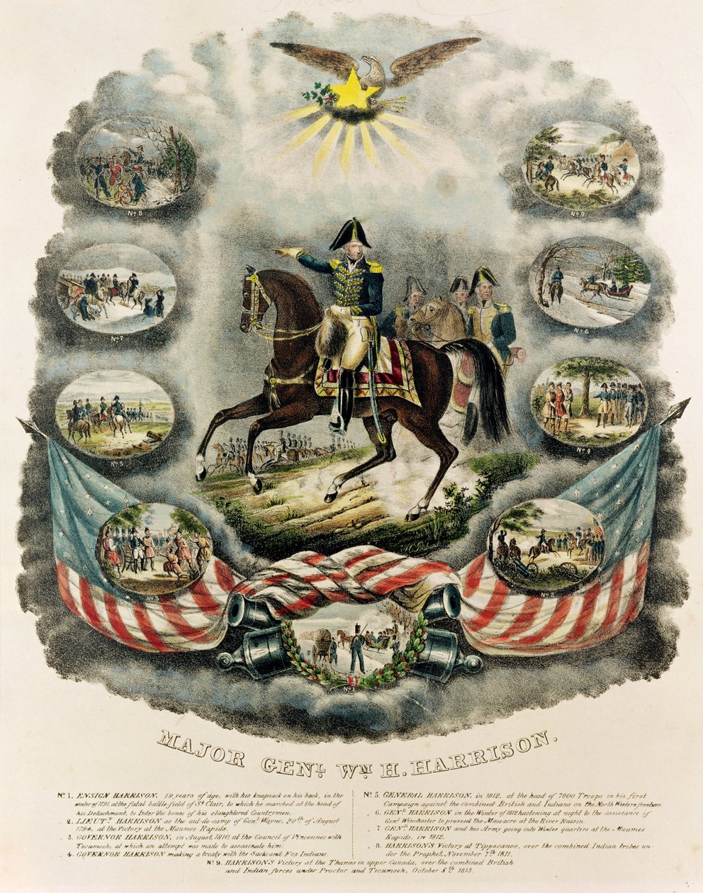 Kenraalimajuri William Henry Harrison, n. 1813 tekijältä J.C. Richard