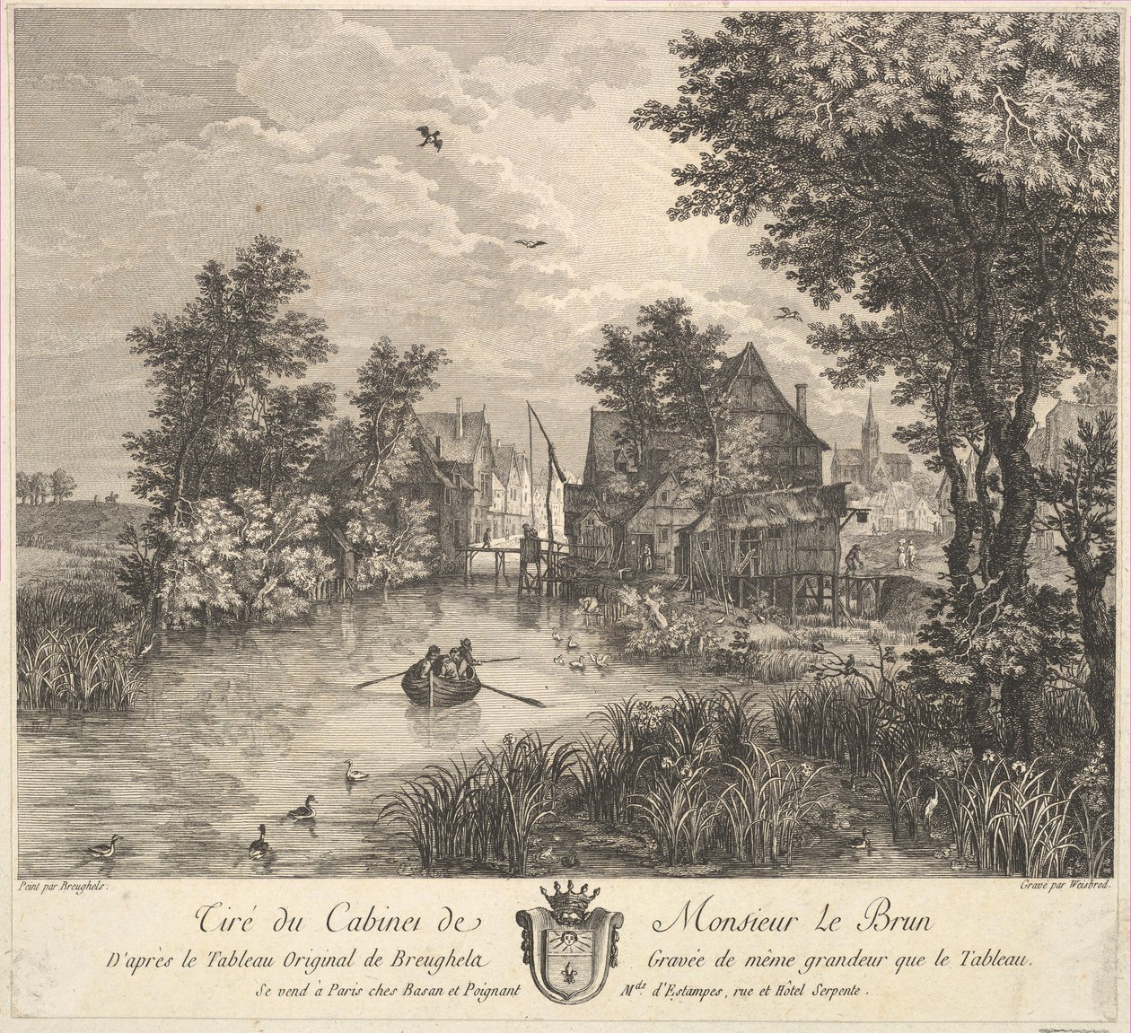Jokimaisema maalauksen jälkeen herra Poullainin kabinetissa, 1780. tekijältä JF Borgnet