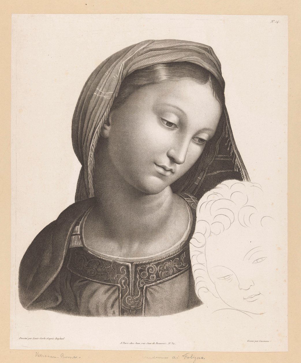 Maria tapasi ystävällisen Madonna Folignosta tekijältä J.F. Cazenave