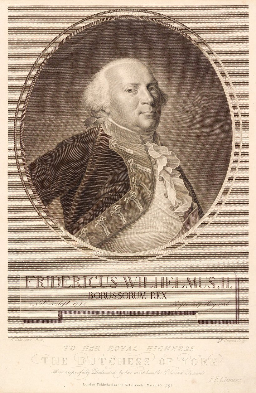 Friedrich Wilhelm II, Preussin kuningas tekijältä J.F. Clemens