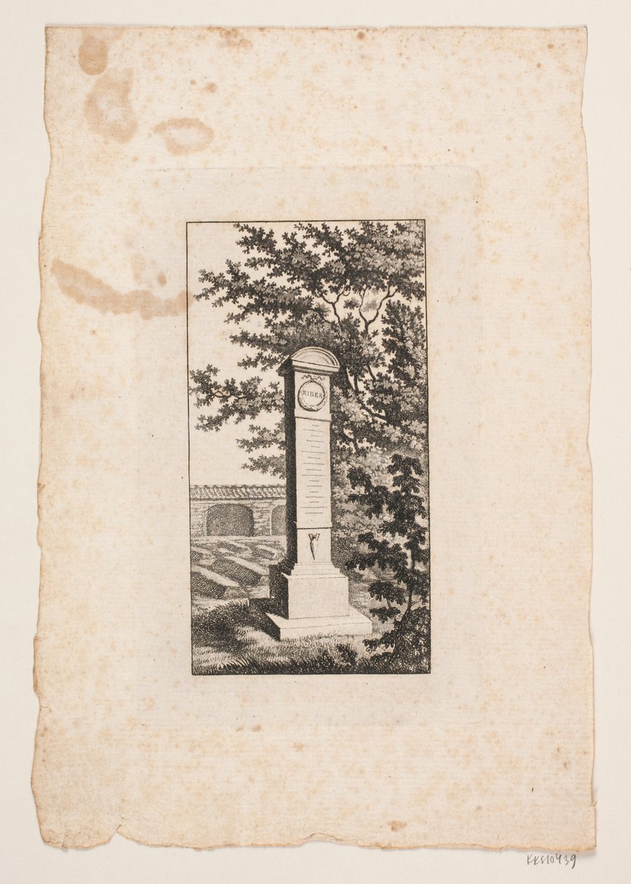 Muistomerkki kirjailija Hans Vilhelm Riberille tekijältä J.F. Clemens