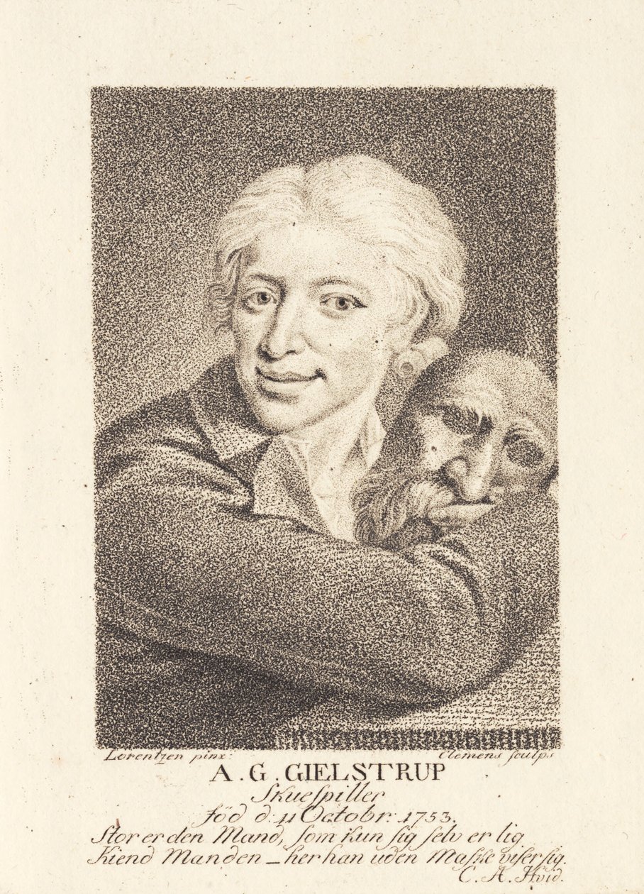 Näyttelijä Adam Gottlob Gielstrup (1753-1830) tekijältä J.F. Clemens
