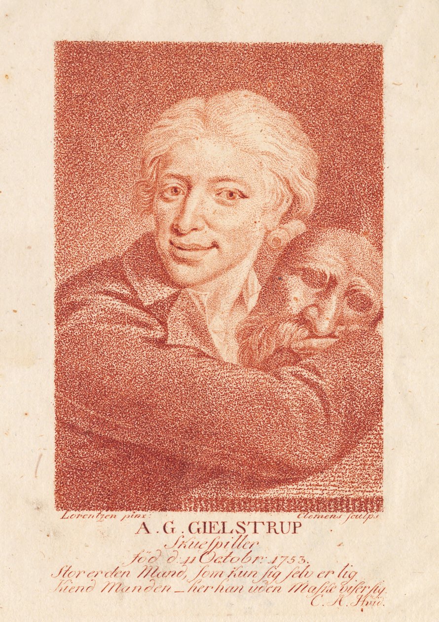 Näyttelijä Adam Gottlob Gielstrup (1753-1830) tekijältä J.F. Clemens