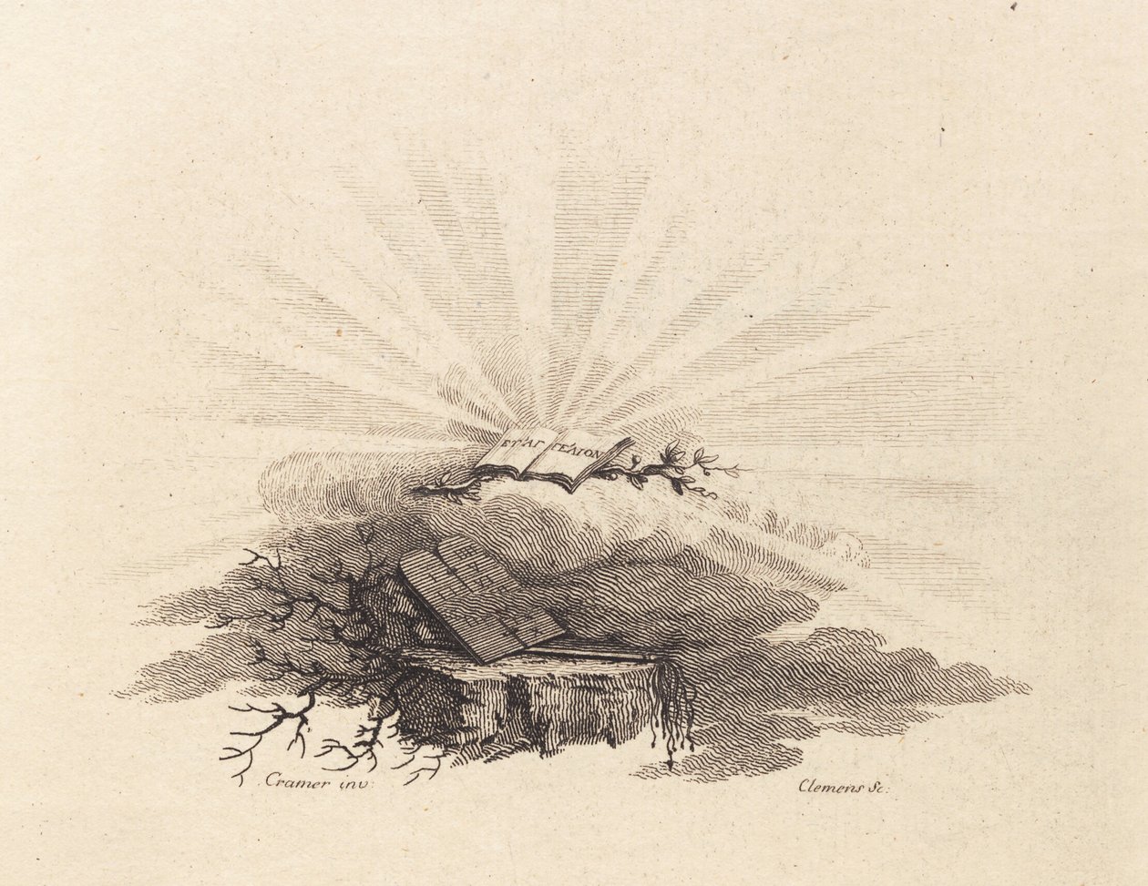Nimivinjetti C. Bastholmille: "Hengelliset puheet", 1779 tekijältä J.F. Clemens