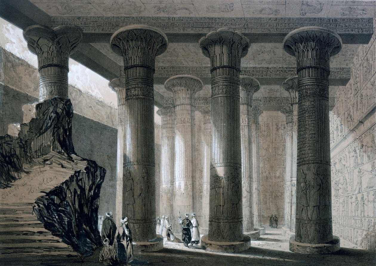 "Temppeli Esnehissä, Egyptissä", 1800-luku tekijältä JH Allan