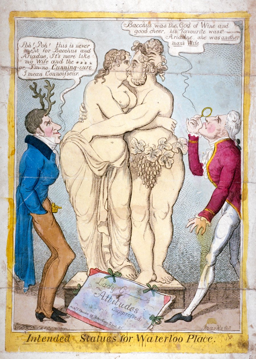 "Waterloo Placelle tarkoitettuja patsaita", 1821 tekijältä JL Marks