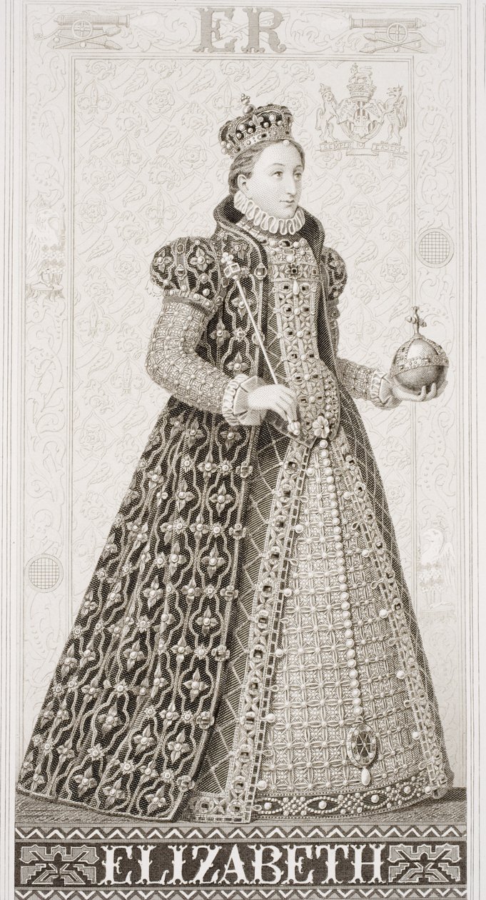 Kuningatar Elizabeth I (1533-1603) Englannin ja Skotlannin historian kuvituksista, osa I tekijältä J.L. Williams