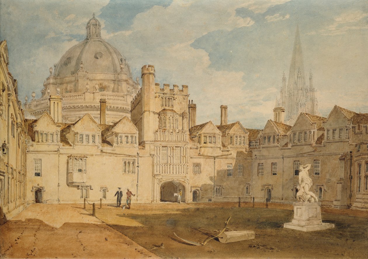 Näkymä Brazen Nose College Quadranglen sisältä, Oxford, 1803-1804 tekijältä Joseph Mallord William Turner