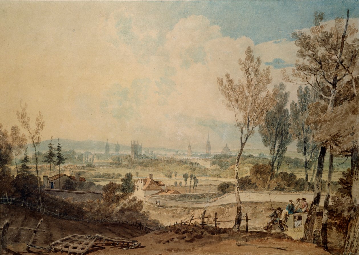 Näkymä Oxfordiin Headington Hillin eteläpuolelta, 1803-1804 tekijältä Joseph Mallord William Turner