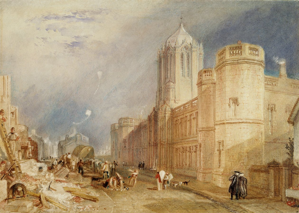 Christ Church College, Oxford, 1832-1833 tekijältä Joseph Mallord William Turner