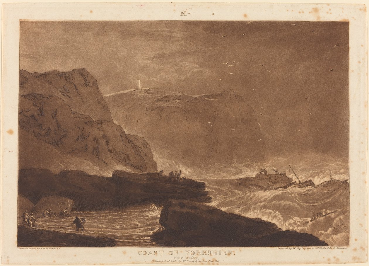 Yorkshiren rannikko, julkaistu 1811 tekijältä Joseph Mallord William Turner