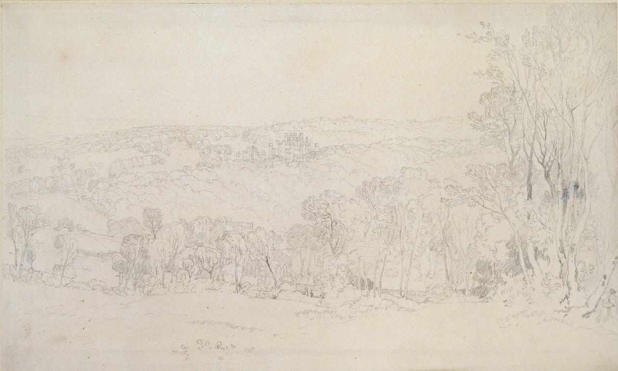 Kaukainen näkymä Lowtherin linnapuistoon, 1809 tekijältä Joseph Mallord William Turner