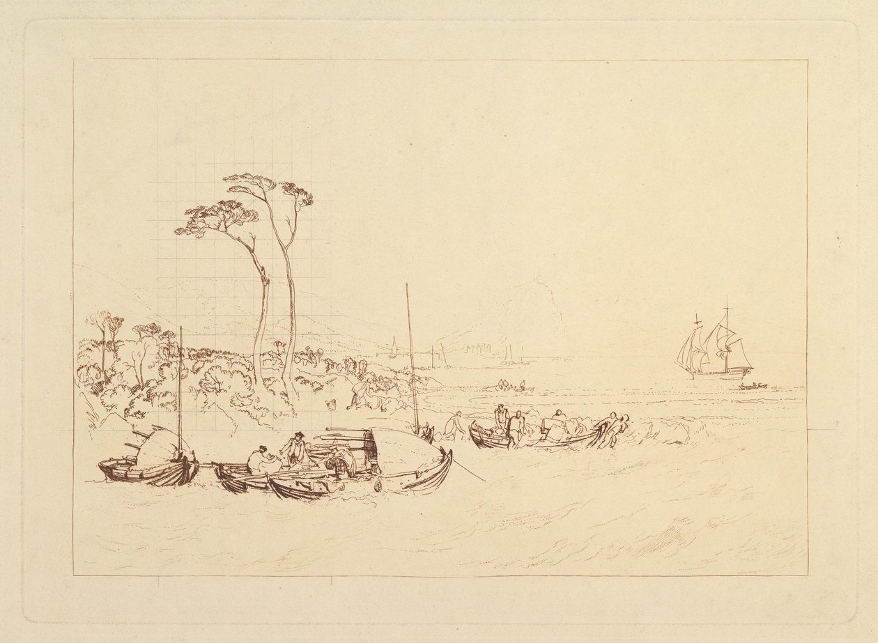 Inveraryn linna ja kaupunki, Skotlanti Liber Studiorum, osa XIII, 1816. tekijältä Joseph Mallord William Turner