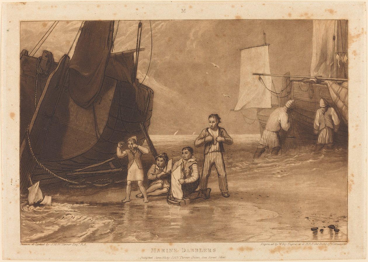 Marine Dabblers, julkaistu 1811 tekijältä Joseph Mallord William Turner