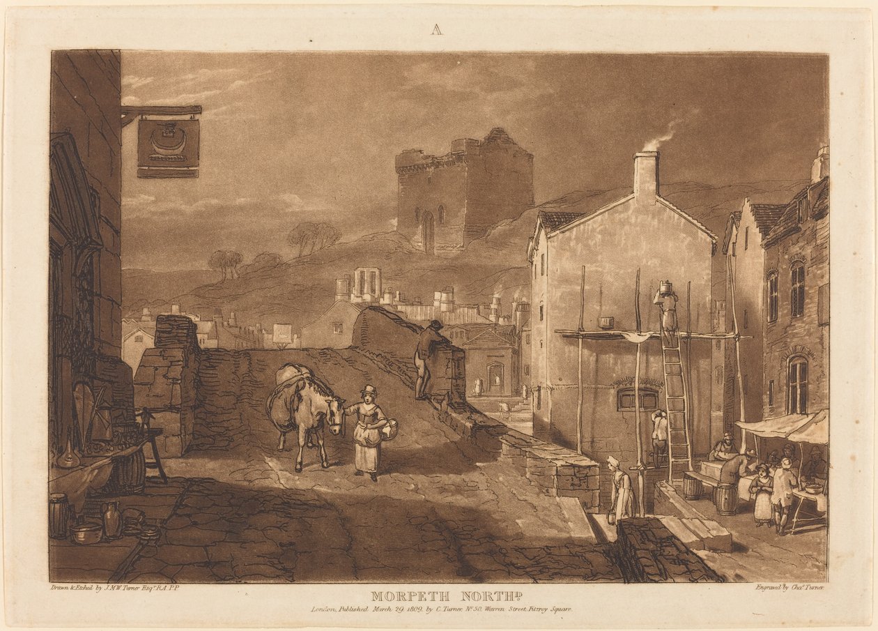 Morpeth, publicat el 1809. finlandès tekijältä Joseph Mallord William Turner