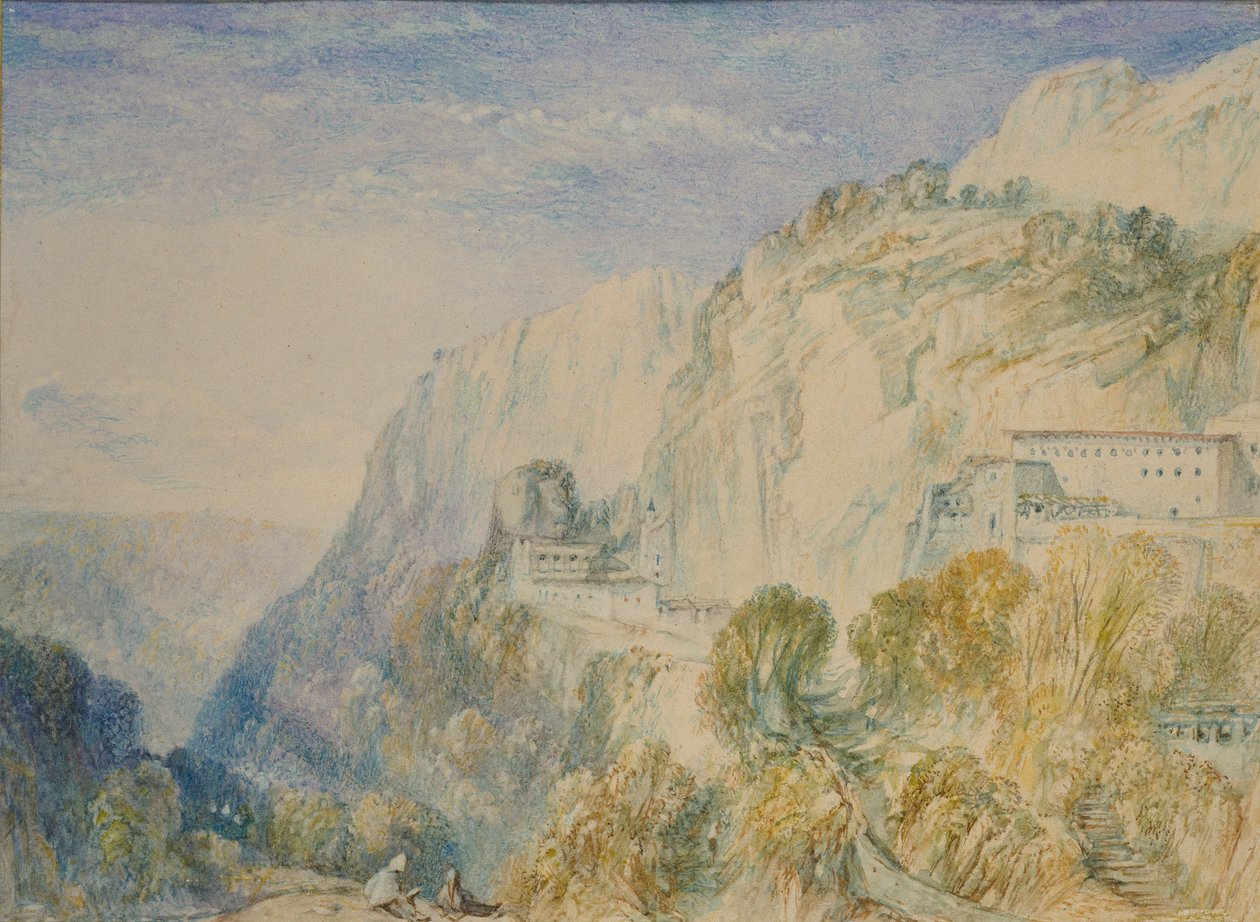 Libanon-vuori ja Pyhän Antonion luostari, c1832-1834 tekijältä Joseph Mallord William Turner